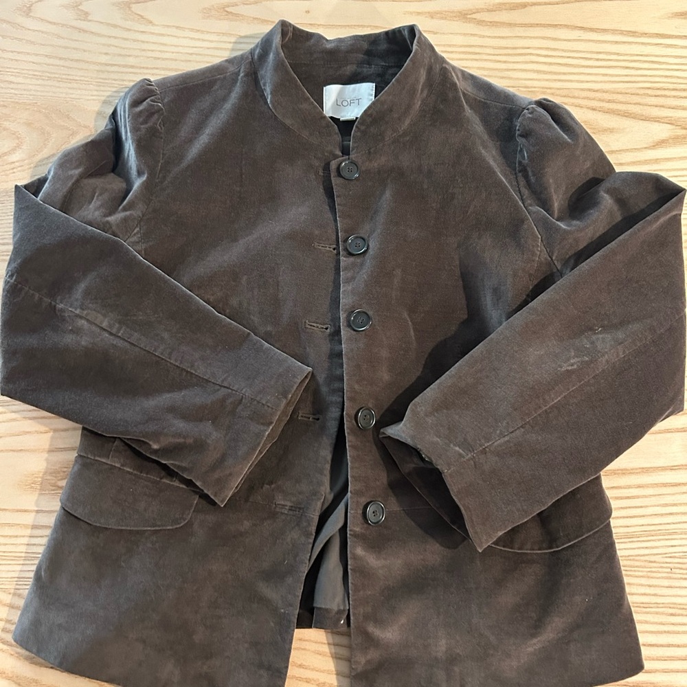 LOFT Dark Brown Peplum Blazer. Size 10.